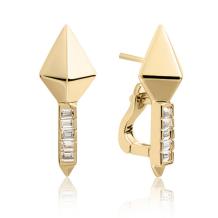 Sparkling Jewels Oorstekers Polished Pyramid verguld EAG27