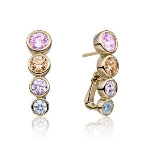 Sparkling Jewels Oorstekers Tube CZ Geel verguld EAG36-MULTI