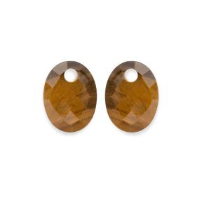 Sparkling Jewels Eardrops Tiger Eye Medium Oval EAGEM09-MO