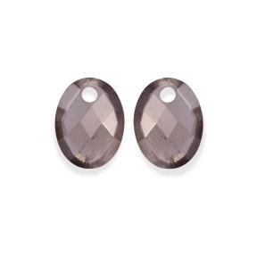 Sparkling Jewels Eardrops Smoky Quartz Medium Oval EAGEM23-MO