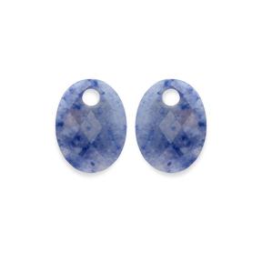 Sparkling Jewels Eardrops Blue Aventurine Medium Oval EAGEM37-MO