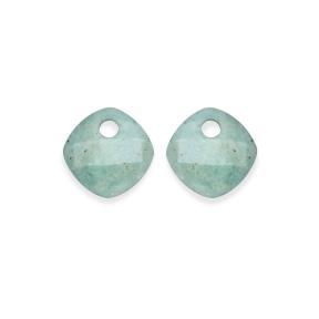 sparkling jewels Rich Green Amazonite Cushion Cut eardrops EAGEM57-CC