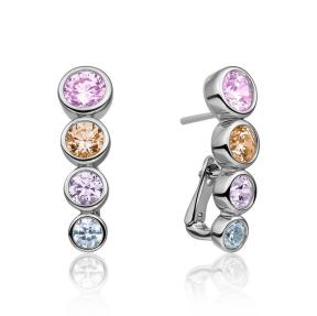 Sparkling Jewels Oorstekers Tube CZ Silver EAS36-MULTI