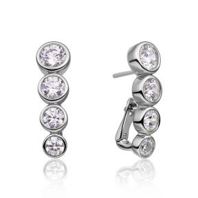 Sparkling Jewels Oorstekers Tube CZ Silver EAS36