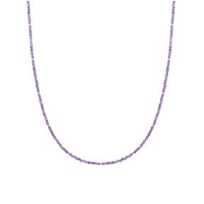 Sparkling Jewels Beaded Necklace 2mm Amethyst NLK04G-G05 42cm+2cm