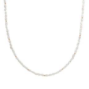 Sparkling Jewels Beaded Necklace 2mm Pearl NLK04G-P01 42cm+2cm