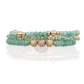 sparkling jewels armband Rich Green Amazonite interstellar sbg-gem57-3mm-mix