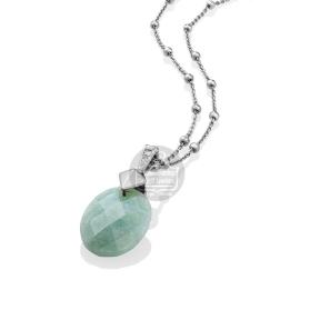 Sparkling Jewels Hanger Medium Oval Rich Green Amazonite PENGEM57-MO