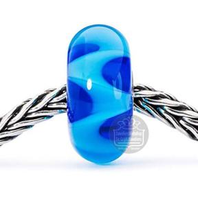 Trollbeads Azuurblauwe Golf glas kraal TGLBE-10196 