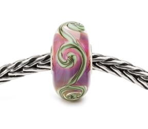 Trollbeads Sporen op Paars glas kraal TGLBE-20122