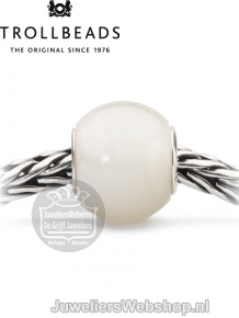 Trollbeads ronde witte maansteen kraal TSTBE-00017