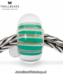 Trollbeads TGBLE-10429 glitterstreep glaskraal