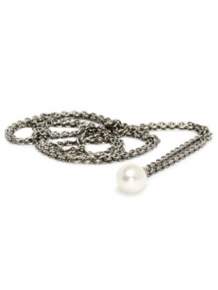 trollbeads zilveren collier met parel hanger TAGFA-00022 90cm