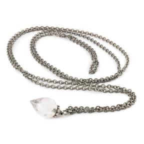 trollbeads zilveren collier met rozenkwarts hanger TAGFA-00078 90cm