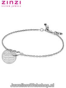 zinzi zia1420 armband zilver met hartje