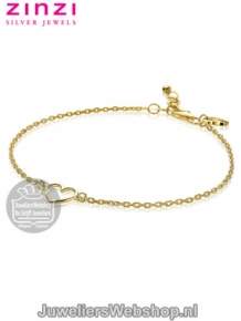 zinzi zia1420g armband geelgoud verguld met hartje
