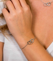 Zinzi armband zilver zirconia hartjes ZIA1736