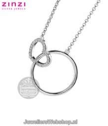 zinzi ketting met open hartje en rondje zic1483