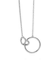 zinzi collier zic1483 zilveren ketting met zirconia hartje en open rondje