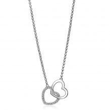 zinzi collier ZIC1736 zilveren ketting met zirconia hartjes