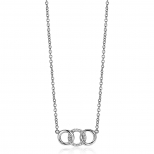 zinzi collier ZIC2045 zilveren ketting met zirconia cirkels