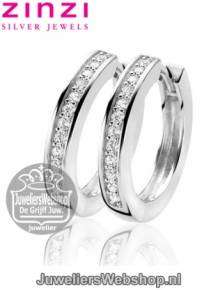 Zinzi Creolen ZIO190Z Zilver Zirkonia