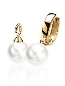 Zinzi Creoolhanger ZICH 266WG Parels Wit verguld