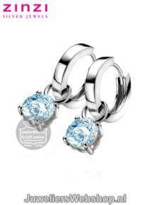 zinzi zich1300b creoolhangers blauw zirconia