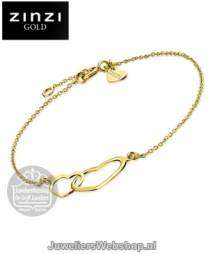 zinzi gold zga114 armband goud met hartjes