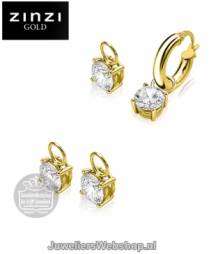 zinzi gold zgch 143 zirconia creoolhangers goud