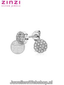 zinzi zilveren oorknop rondje zio1376Z